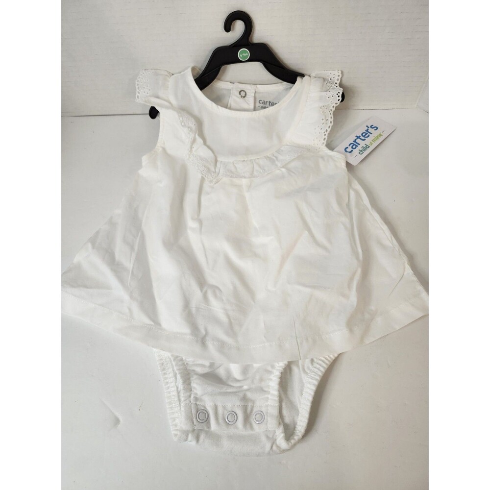 Infant Girls Carter's White Ruffle Dress (Size 6-9 M)